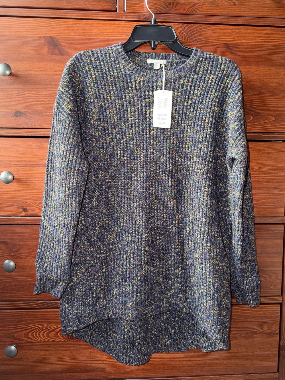 COS 100% Wool Confetti Stitch Navy Sweater NWT Small